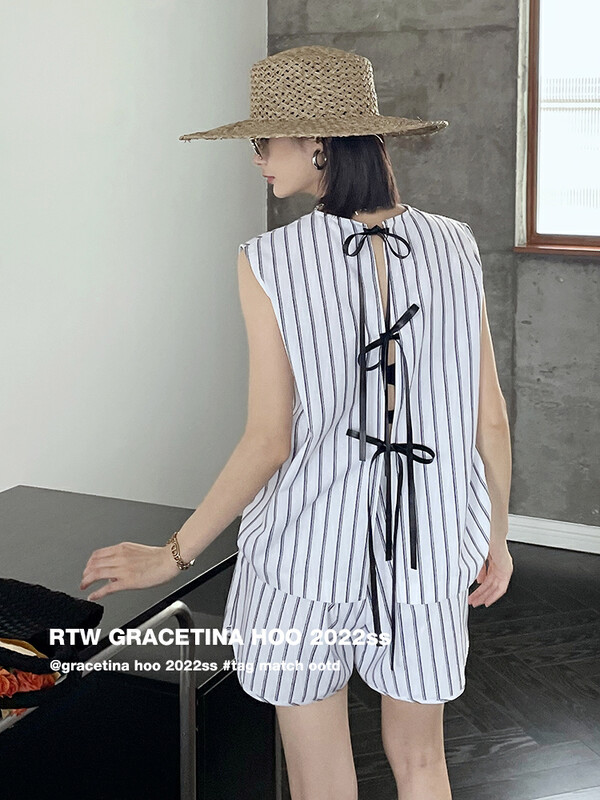 [gracetina Hoo] simple casual loose linen suit tz2150