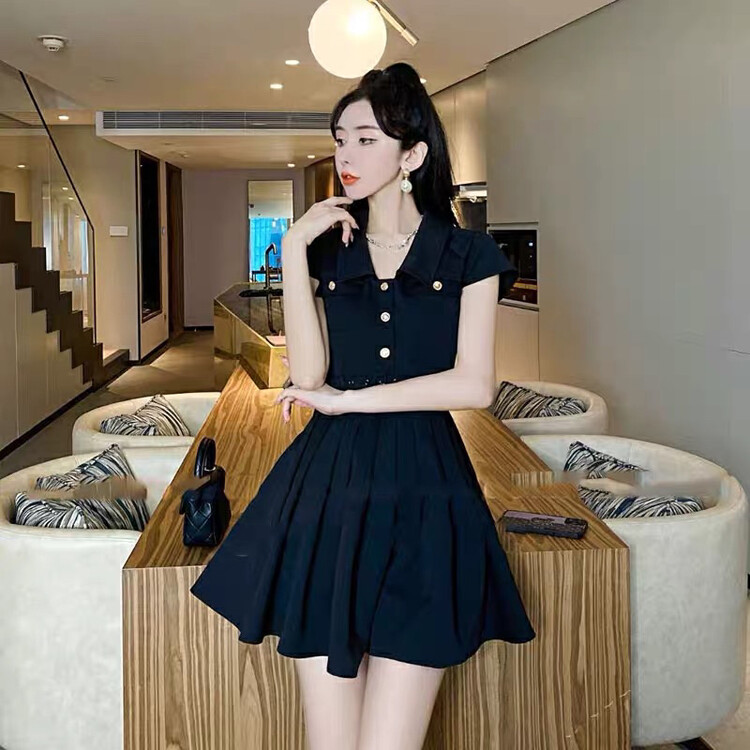 [come and see] Korean fashion temperament waist dress (with belt) 1369# JJ
