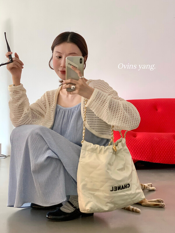 [ovinsyang] short sunscreen mesh knitted cardigan 8837# Fhx