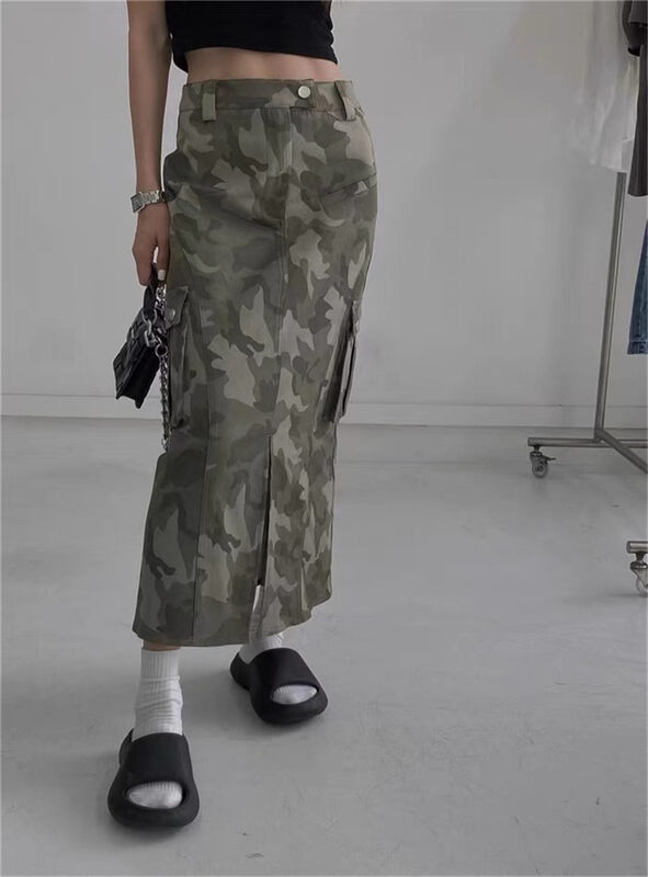 [Muxi] Street trend camouflage denim skirt 6117# WPL