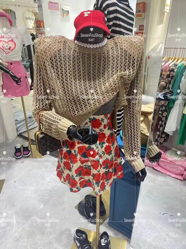 [sevenforshop] the little woman looks thin, floral skirt 65488# ozq