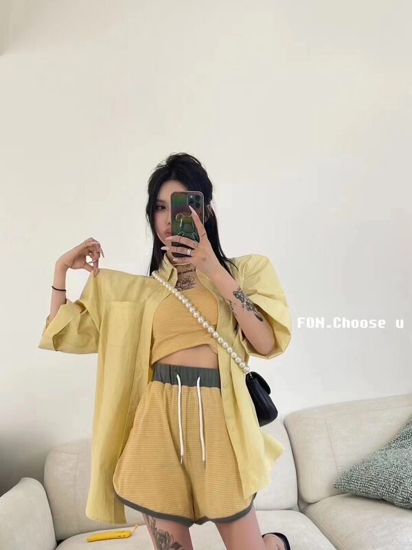 [sevenforshop] minimalist style solid color casual shirt 65484# ozq