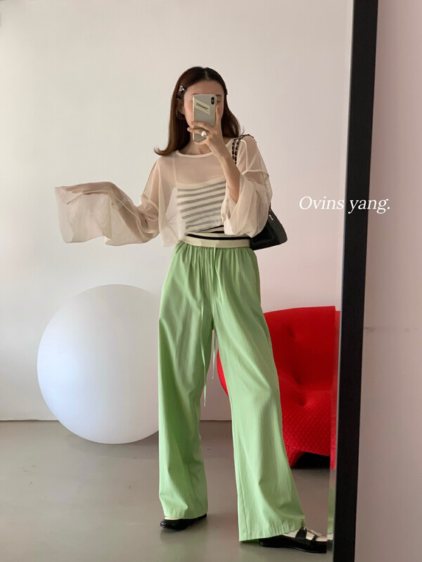 [ovinsyang] net loose blouse sunscreen shirt sunscreen shirt 8877# Fhx