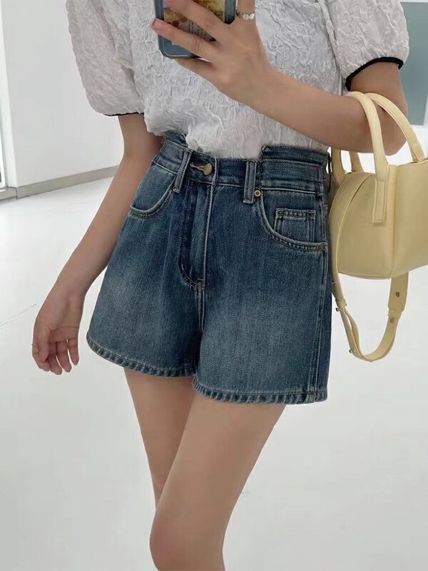 [hakie] westernized and versatile Vintage denim shorts 1007# ozq