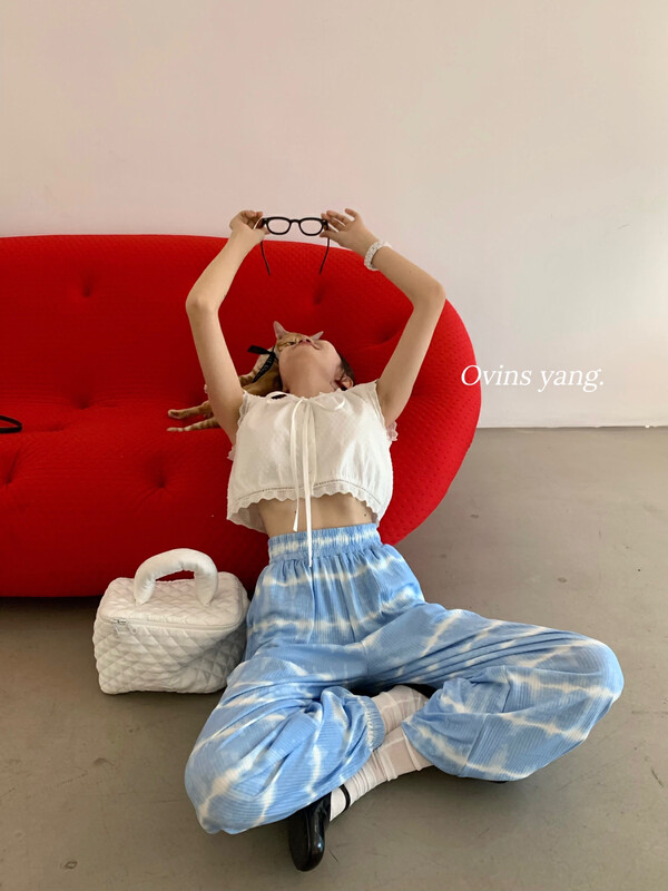 [ovinsyang] striped gradient bloomers casual pants 8866