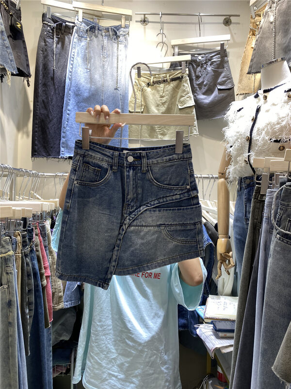 [Muxi] Korean irregular design skinny denim skirt 6103# WPL