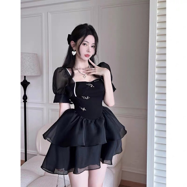 [come and see] pure desire style sweet cool fairy mesh bubble sleeve dress (only dresses) 1290\jj
