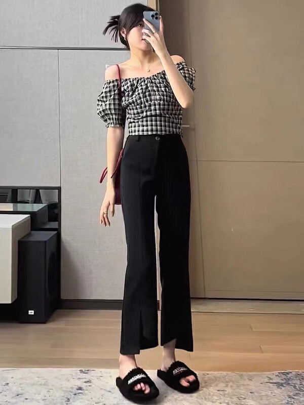 [come and see] irregular split straight horn casual pants (only casual pants) 1169\jj
