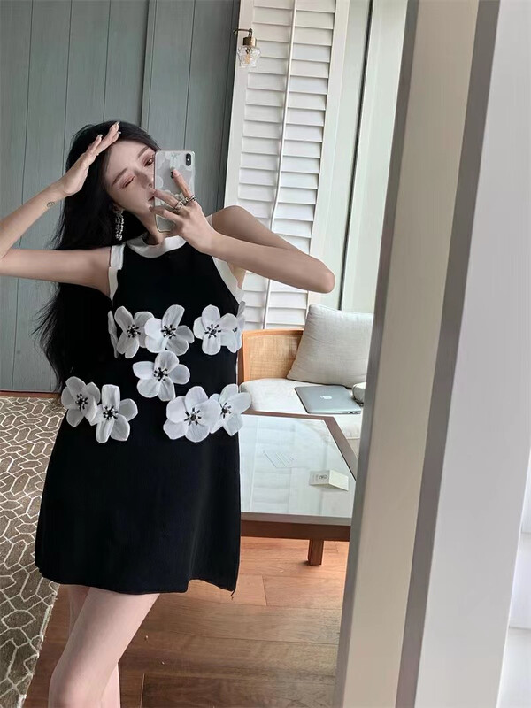 [come and see] xiaoxiangfeng sleeveless Camellia dress 1300# JJ