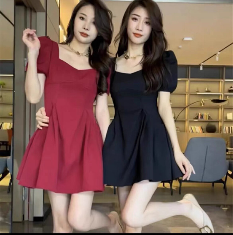 [come and see] Spice Girls wrinkled waist, slim temperament, Hepburn dress 1419# JJ