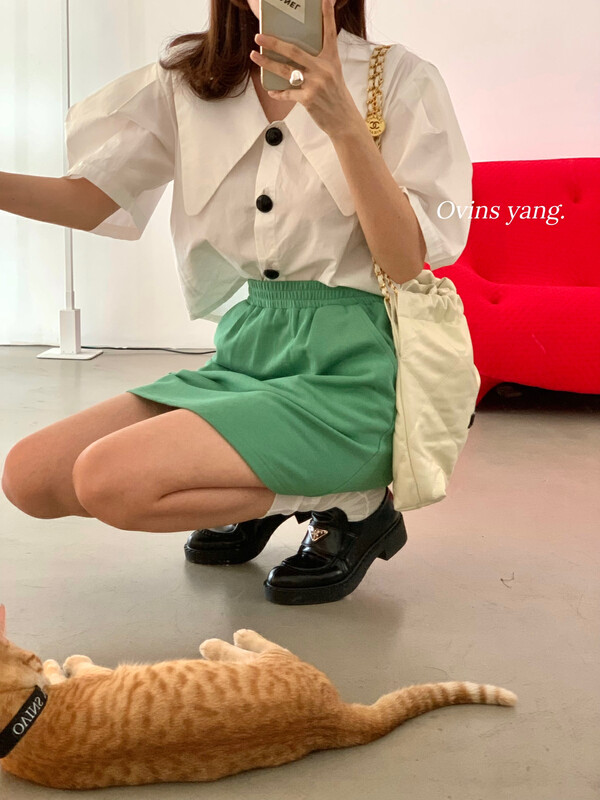 [ovinsyang] Terry material comfort versatile skirt 8810