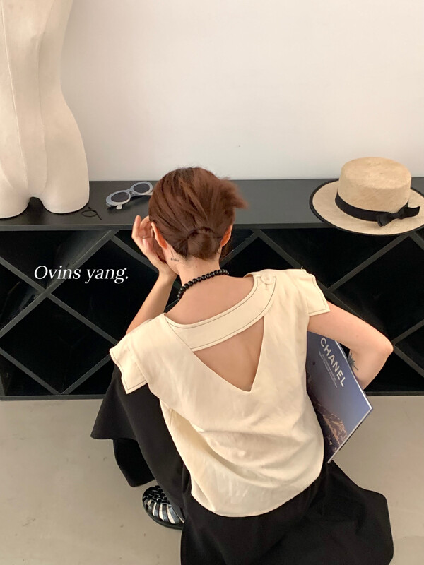 [ovinsyang] linen cotton sleeveless shirt 8793