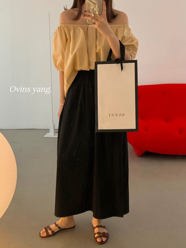 [ovinsyang] French bubble sleeve Pullover blouse 8817# WTT