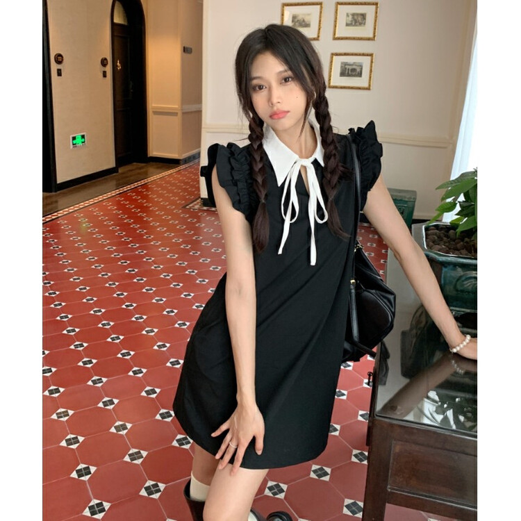 [come and see] Korean summer small fresh casual polo collar dress ys1-1425# JJ
