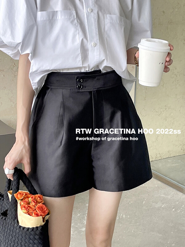 [gracetina Hoo] three dimensional cut commuter high waist casual shorts k9196