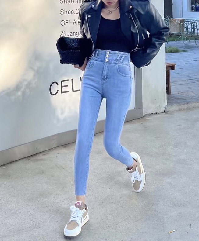 New year in early spring! [hakie] foreign style fashion high waist, hip and small leg jeans 770610# ozq