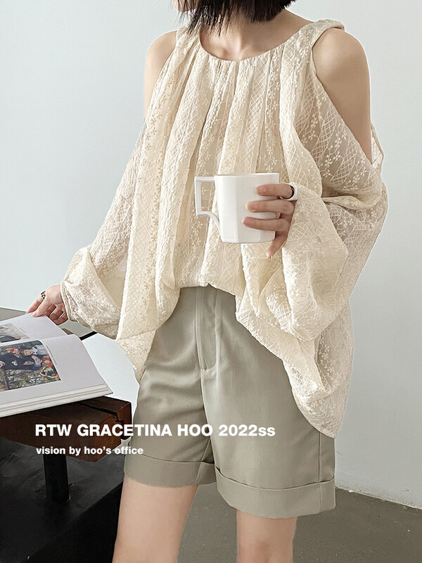 [gracetina Hoo] versatile high waist cuffed Suit Shorts casual shorts k432