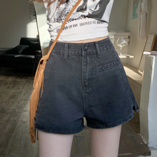 Real auction real price 2022 summer new design hot pants high waist thin denim shorts women