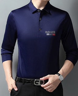 Long sleeved polo shirt ice silk men's T-Shirt NEW bottoming shirt solid color large size dad middle-aged and elderly clothes