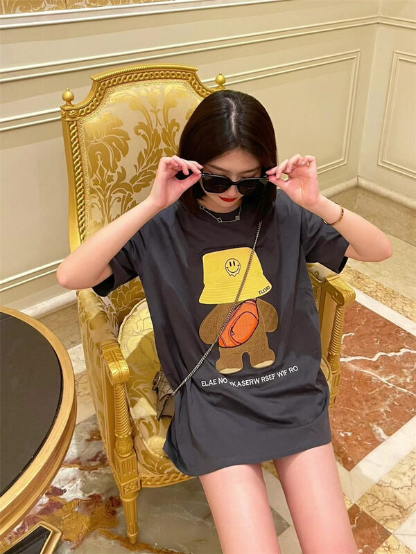 [Naikan Nik] round neck Pullover casual and comfortable short sleeve T-shirt (T-shirt only) 9816# GYJ