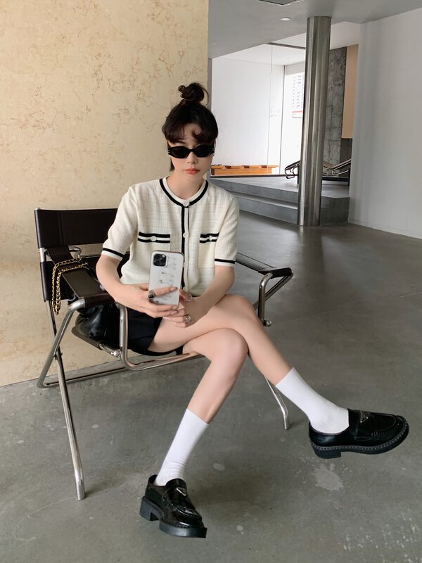 [DTU] knitted small Xiangfeng temperament shirt 33070# LSL