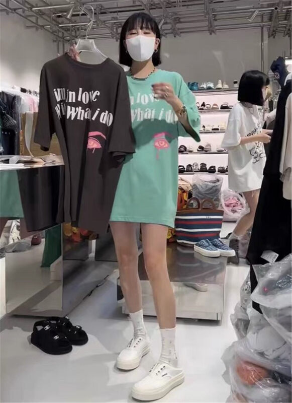 [Naikan Nik] letter print casual simple short sleeve T-shirt 9815\gyj