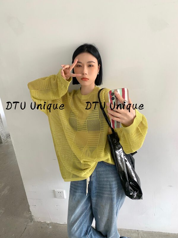 [DTU] fashion hollowed out simple casual sunscreen shirt 33075# LSL
