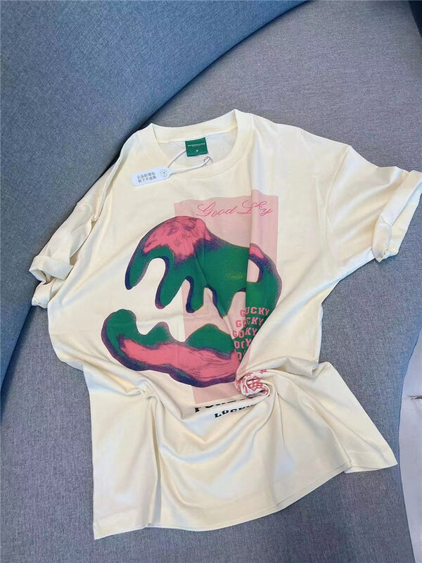 [Naikan Nik] Korean casual loose print short sleeve T-shirt 9793# GYJ