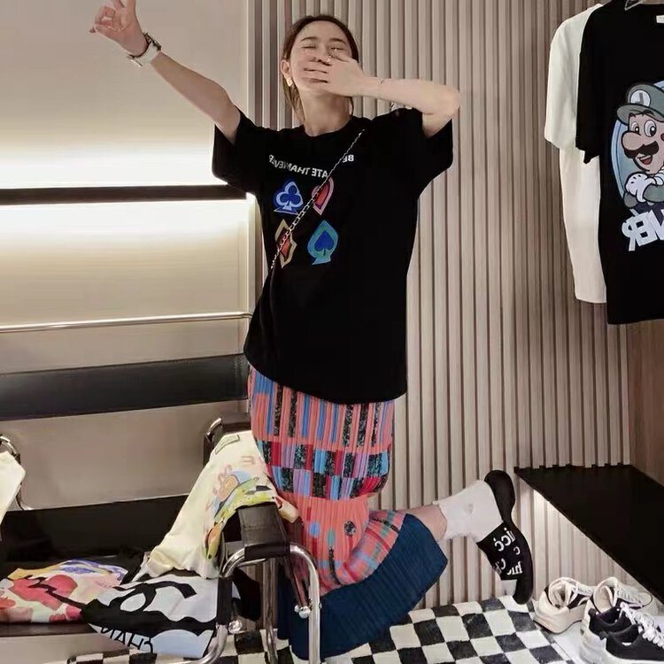 [Naikan Nik] casual round neck personalized printed short sleeve T-shirt 9808# GYJ