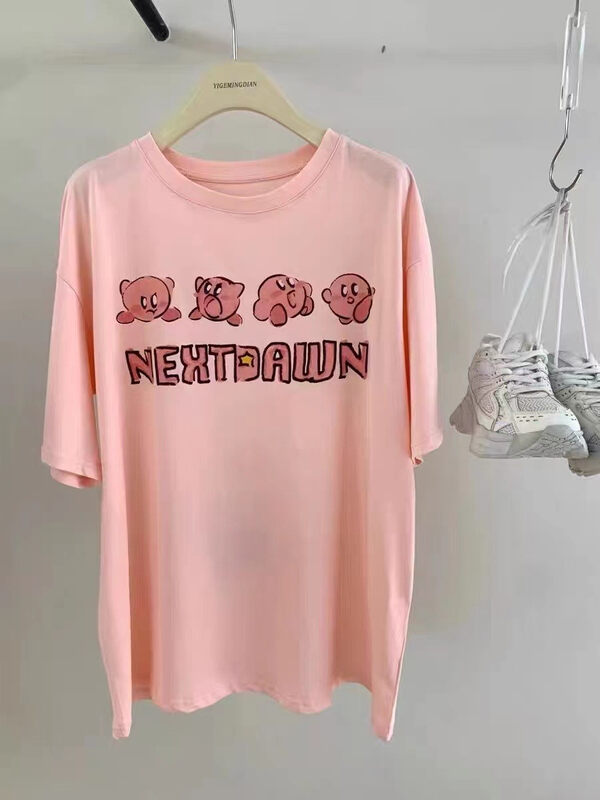 [Naikan Nik] casual letter printed cartoon round neck short sleeve T-shirt 9809# GYJ