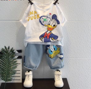 Boys' summer suit 2022 new summer clothes children's foreign style short sleeved boys' two-piece set fashion