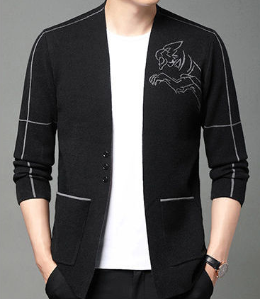 Men's new autumn knitwear cardigan jacket Korean casual fashion versatile young and middle-aged thin fashion trend