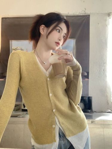 Real price, real auction, three standards, lazy style, sweet two-piece knitted cardigan coat, INS fashion