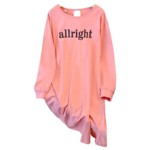 Real shot autumn large size women's mid-length letter printed sweater girlfriends dress M-4XL200 catties