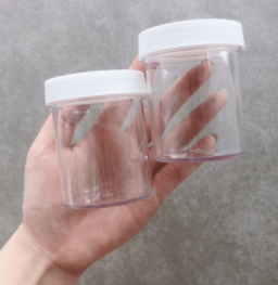 120ml external net can ins with the same white cover high transparent wide mouth can slime sub-packaging storage box plastic bottle net red