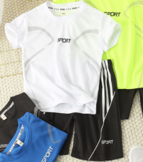 Boys' short-sleeved shorts suit summer thin section children's quick-drying sports suit two-piece set for big children's summer clothes 2022