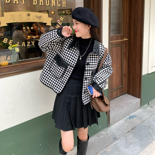 Small fragrance coat women's spring and autumn all-match 2022 new Korean style high-end small houndstooth short top