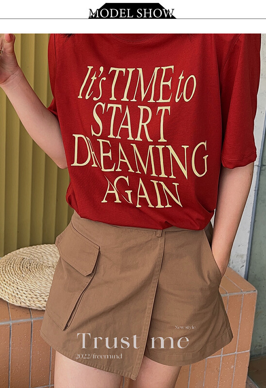 [TRUSTME] Neutral casual letter printing loose pullover short-sleeved T-shirt 68740