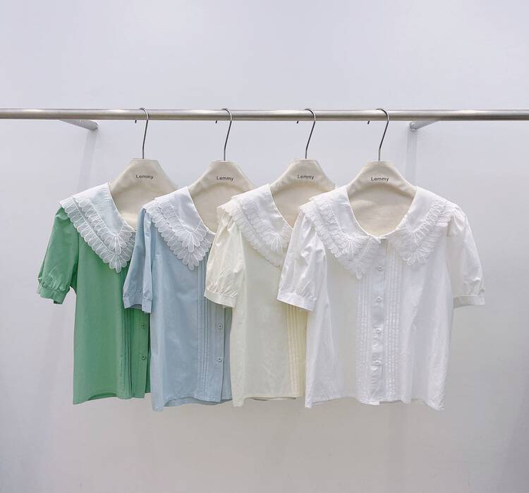 New in early summer! [LEMMY] Korean version of the simple color matching collar shirt 8506# HBX