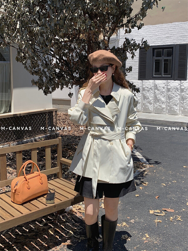 New in early autumn!【M-CANVAS】Fashionable, simple and versatile trench coat 8769# HYY