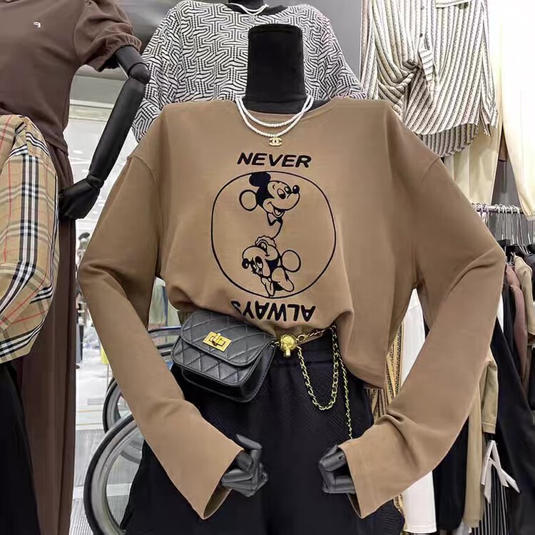 New in early autumn! [Xiaolujia] cartoon round neck loose sweater 8317# WTT