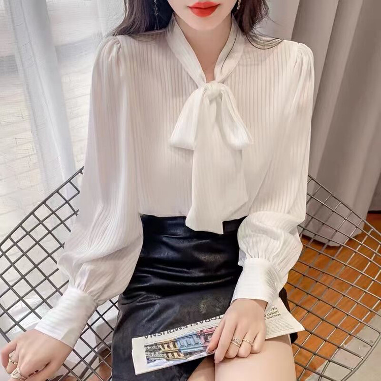 [CHENANNLE] Temperament high-end professional lace-up puff sleeve shirt 5155# PCZ