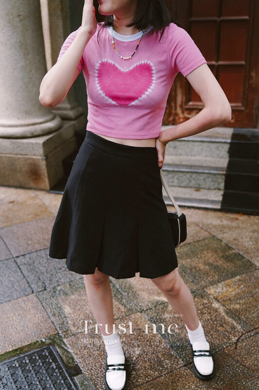 【TRUSTME】tie-dye love T-shirt short-sleeved T-shirt 68970# JHY