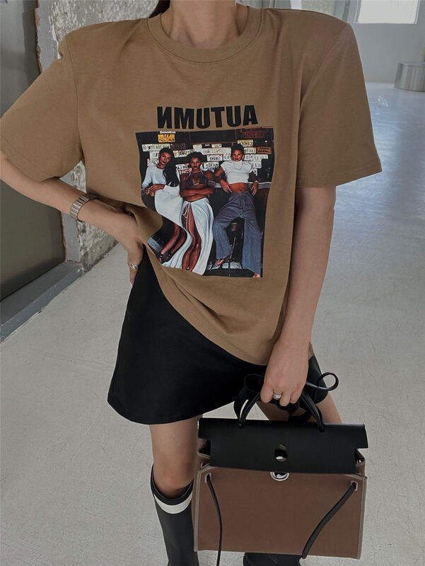 New in early autumn!【M2W.D】Korean loose printed short-sleeved T-shirt 91188# OZQ