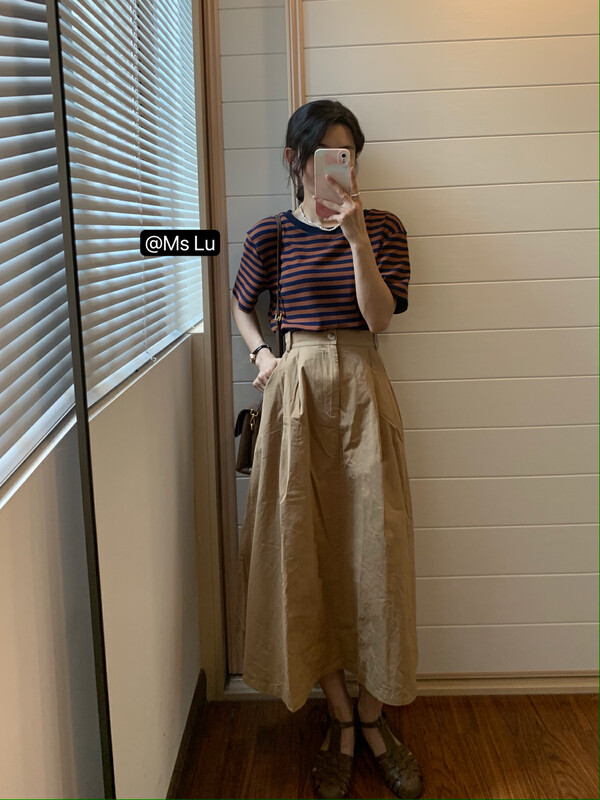 New in early autumn! [Xiaolujia] Elastic and versatile loose skirt 80739# WTT
