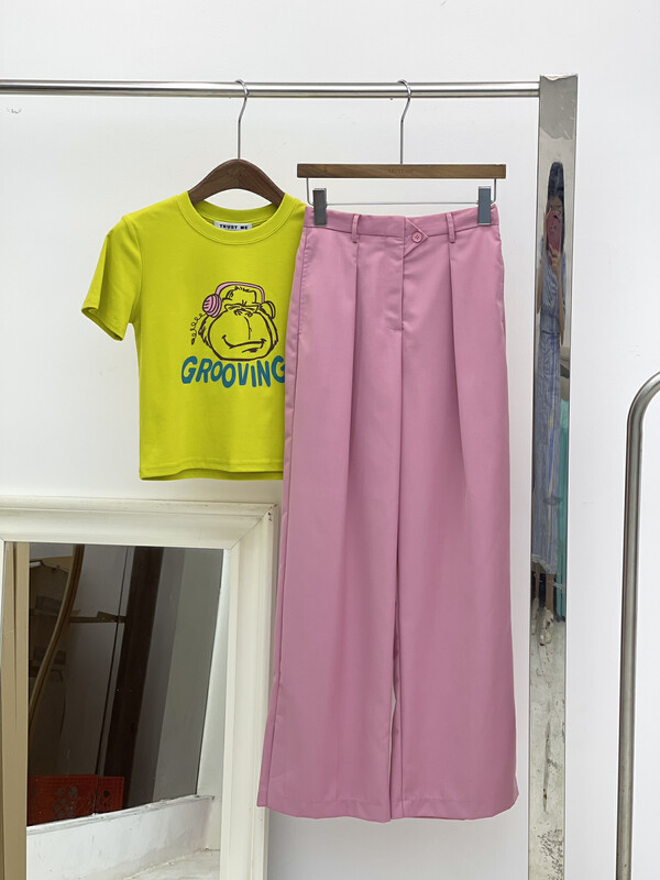 【TRUSTME】Korean high waist slim casual trousers 69220