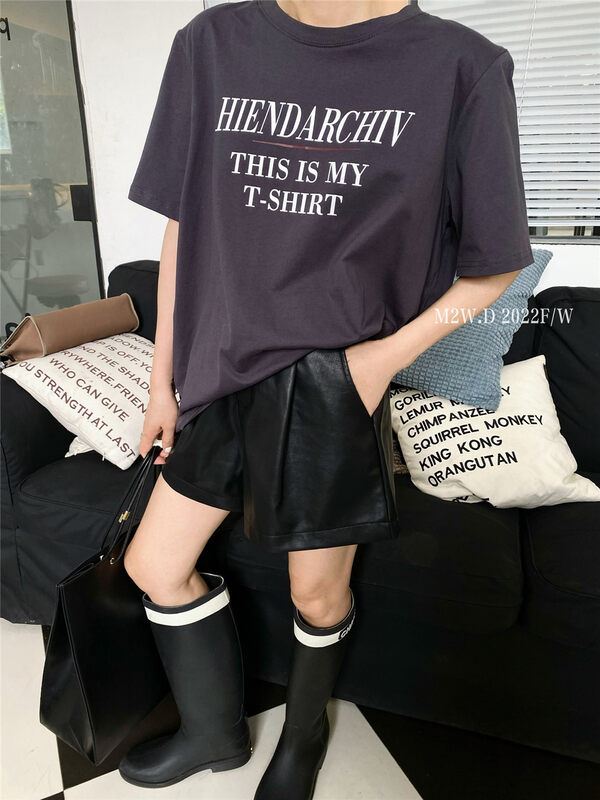 New in early autumn! [M2W.D] loose letter all-match short-sleeved T-shirt 91197# OZQ