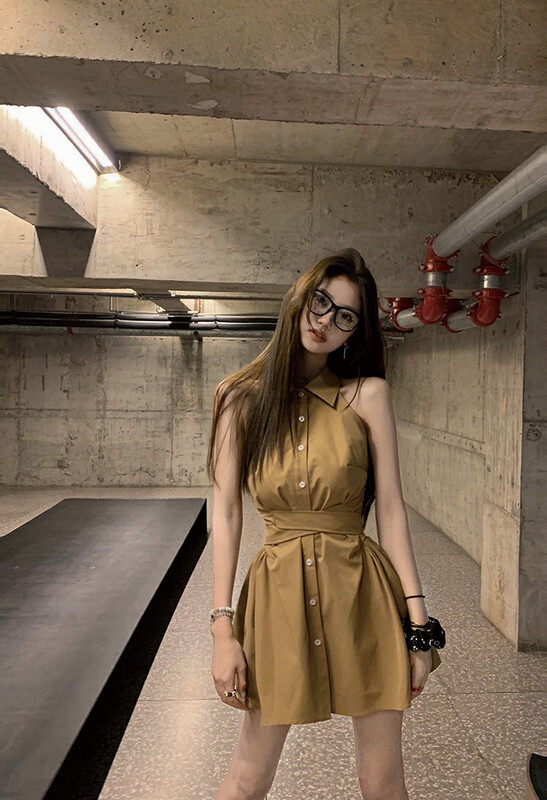 New in early autumn! [HH] Korean temperament all-match dress (with belt) 8642# LSL