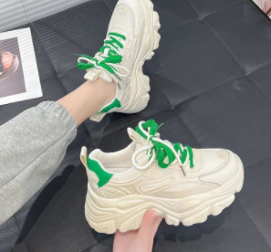 Famous Daddy Shoes Women's Show Foot Small 2022 Spring and Autumn New Wave Thick Bottom Breathable Mesh Small White Sports Women's Shoes