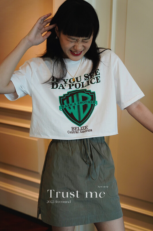 【TRUSTME】Cotton Letter T-Shirt Short Sleeve T-Shirt 68840